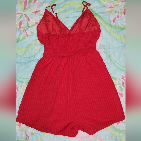 Red Romper Suit with Spaghetti Straps - Picture 9 of 9